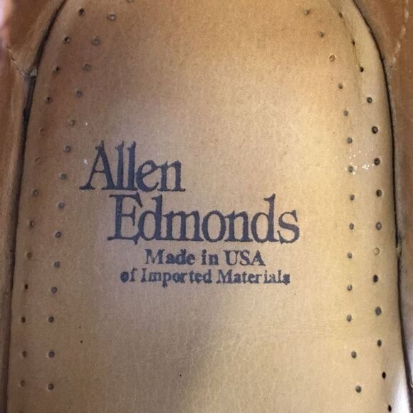 Allen‎ Edmonds Brown Leather Meghan Kiltie Buckle Loafers Men\'s 10.5 C VTG 80s